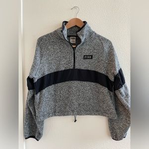 Grey and black PINK brand quarter a zip jacket
